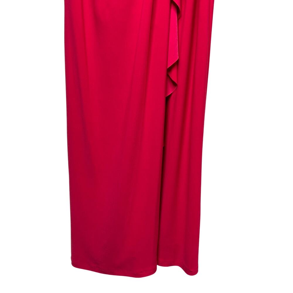 Lauren Ralph Lauren Evening Coral Bodycon Jersey Dress Gown Size 6 - Picture 4 of 9